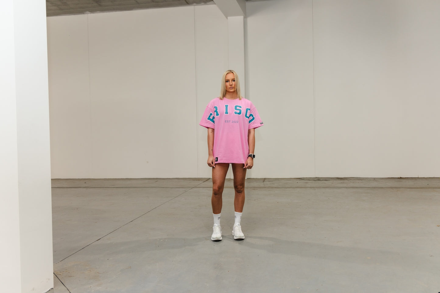 The Varsity Tee Light Pink & Blue