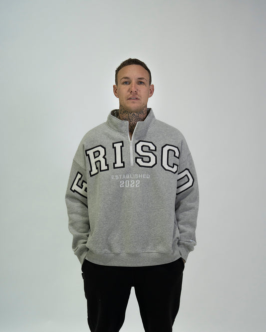 GREY ZIP CREW