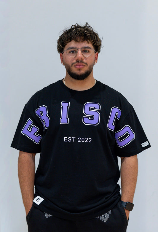 VARSITY 2.0 TEE BLACK & PURPLE
