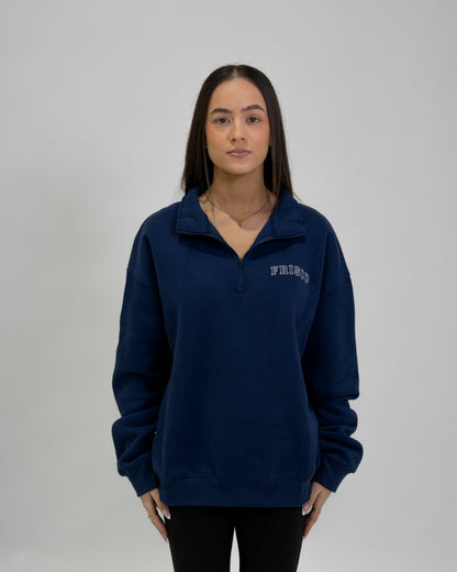 NAVY ZIP CREW