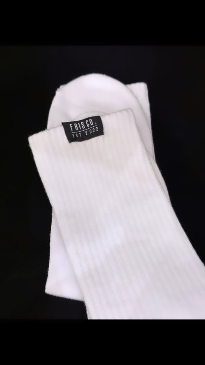 Frisco White Unisex Tag Sock OS