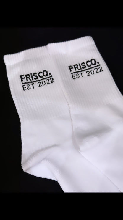 Frisco White Heritage Print sock Unisex OS