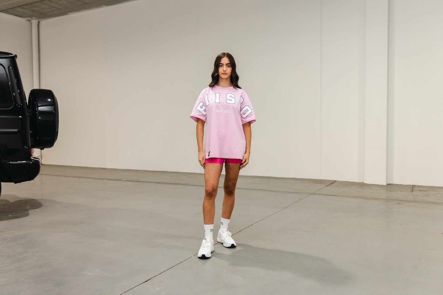 The Varsity Tee Light Pink & White