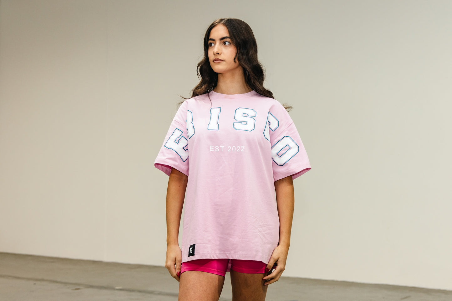 The Varsity Tee Light Pink & White