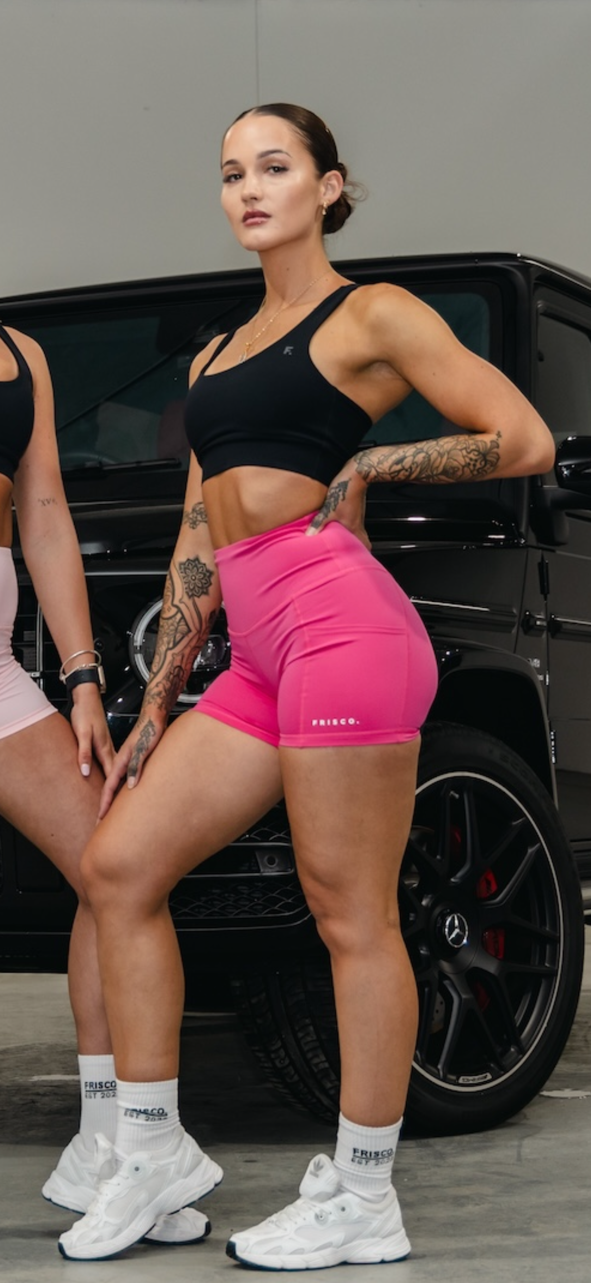 Dark Pink Frisco active shorts